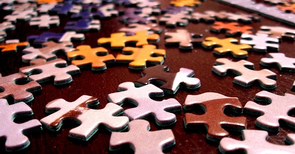 jigsaw pieces on a table